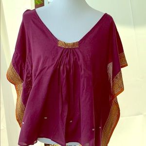 Vintage Sari purple cropped top SM
